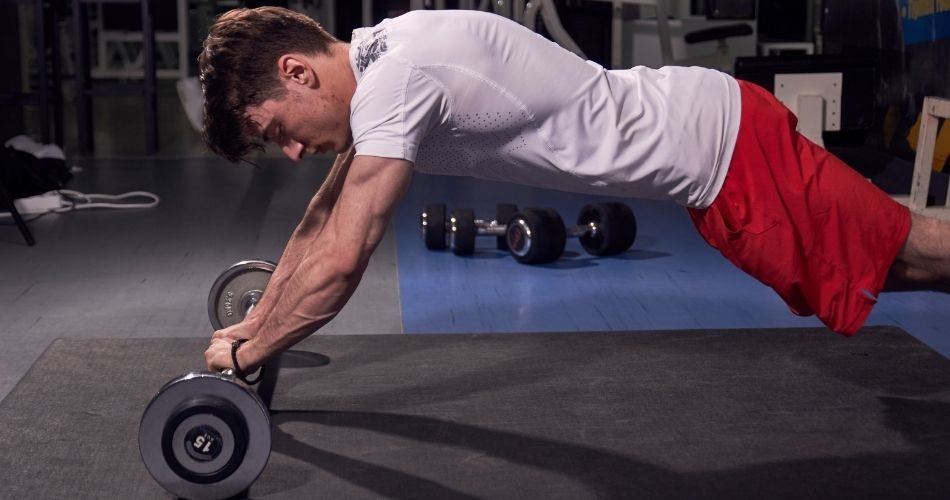 Barbell Rollout to hit the core muscles