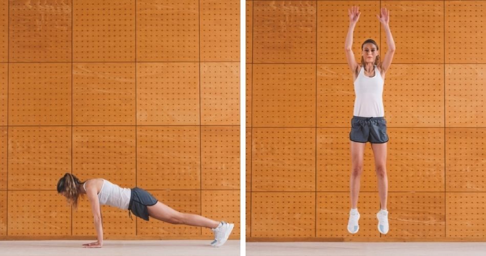 Burpees to hit the core muscles along with other body parts